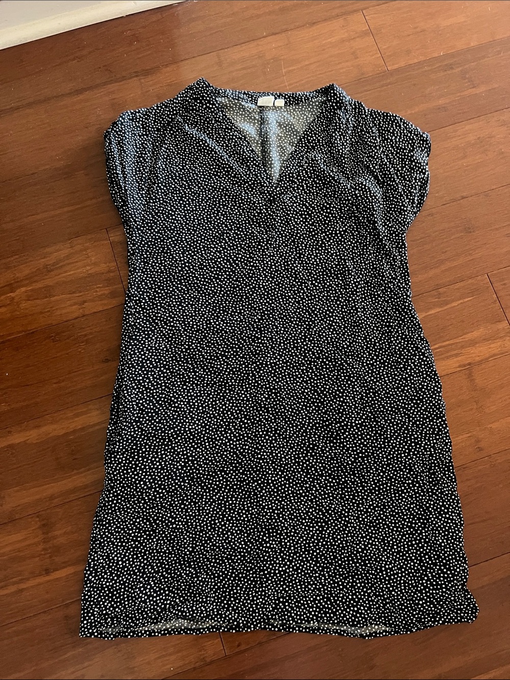 GAP Black Dress with White Polka Dot Print and Pockets